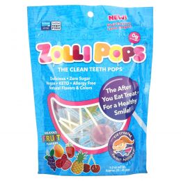 Zollipops , The Clean Teeth Pops, клубника, апельсин, малина, вишня, виноград, ананас, более 25 ZolliPops, 5,2 унций