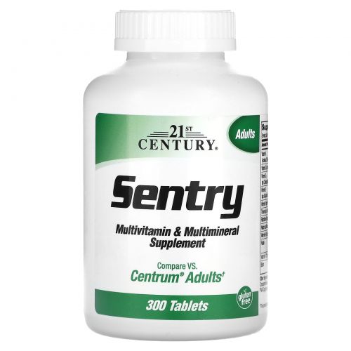 21st Century, Sentry, мультивитаминная и мультиминеральная добавка, для взрослых, 300 таблеток