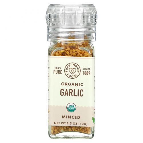 Pure Indian Foods, Organic Garlic, Minced, 2.5 oz (70 g)