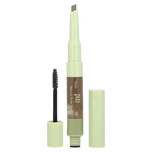 Pixi Beauty, 2-в-1 Natural Brow Duo, карандаш и гель для бровей, оттенок 0305 натуральный коричневый, 1 шт.