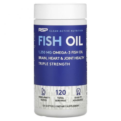 RSP Nutrition, Fish Oil Extra Strength Omega, 120 Softgels