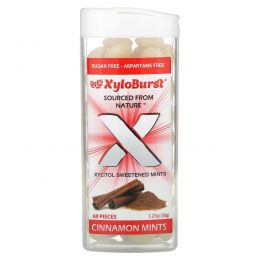 Xyloburst, подслащенные ксилитолом мятные конфеты, со вкусом корицы, 60 шт., 36 г (1,27 унции)