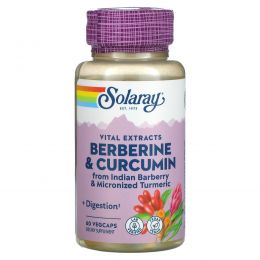 Solaray, Berberine & Curcumin, Root Extracts, 600mg, 60 VegCaps