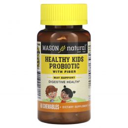 Mason Naturals, Здоровые дети Пробиотик с клетчаткой, 60 жевательных таблеток