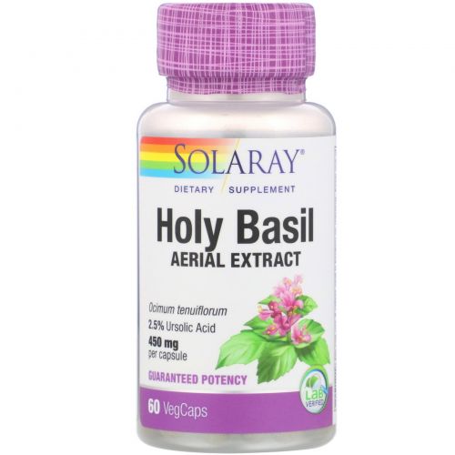 Solaray, Holy Basil, 450 mg, Vegetarian Capsules