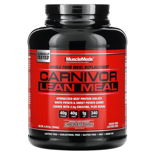 MuscleMeds, Carnivor Lean Meal, со вкусом шоколадной помадки, 1948 г (4,29 фунта)