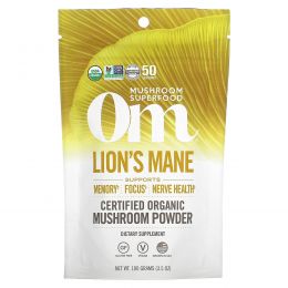 Organic Mushroom Nutrition, Львиная грива, грибной порошок, 3.57 унций (100 г)