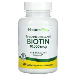 Nature's Plus, Биотин, с замедленным высвобождением, 90 таблеток