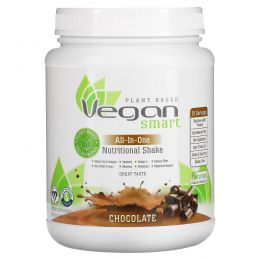 Vegan Smart, Vegan Smart, Все-в-одном, питательный коктейль, шоколад, 24,3 унции (690 г)