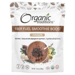 Organic Traditions, Fiber Fuel Smoothie Boost, шоколад, 300 г (10,6 унции)