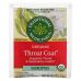 Traditional Medicinals, Organic Throat Coat, Eucalyptus, Caffeine Free, 16 Wrapped Tea Bags, .99 oz (28 g)