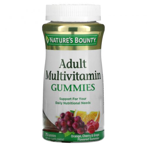 Nature's Bounty, Мультивитамины для вашей жизни, взрослые мультивитаминные желатиновые конфеты с B12 и витамином С, 75 желатиновых конфет