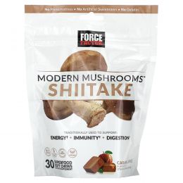 Force Factor, Modern Mushrooms, шиитаке, карамель и яблоко, 30 жевательных таблеток с суперфудами