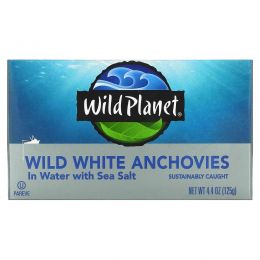 Wild Planet, Wild White Anchovies in Water With Sea Salt, 4.4 oz (125 g)