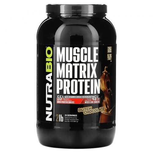 Nutrabio Labs, Muscle Matrix Protein, голландский шоколад, 907 г (2 фунта)