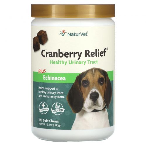 NaturVet, Cranberry Relief Plus, эхинацея, для собак, 120 жевательных таблеток, 360 г (12,6 унции)