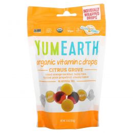 YumEarth, Органические леденцы с витамином C, цитрусовый вкус, 3.3 унций (93.5 г)