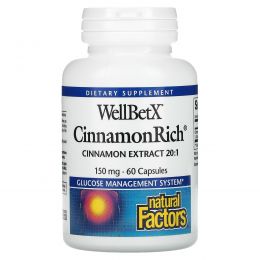 Natural Factors, WellBetX, CinnamonRich, 150 mg, 60 Capsules