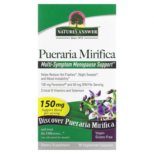 Nature's Answer, Pueraria Mirifica, 150 мг, 60 вегетарианских капсул