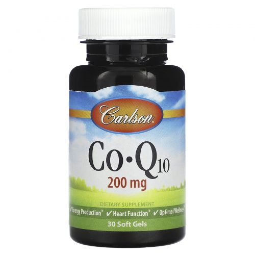 Carlson, Co-Q10, 200 мг, 30 мягких таблеток