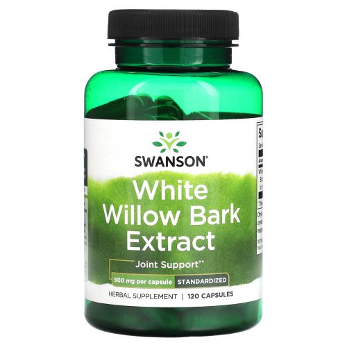 Swanson, Экстракт коры белой ивы, 500 мг, 120 капсул