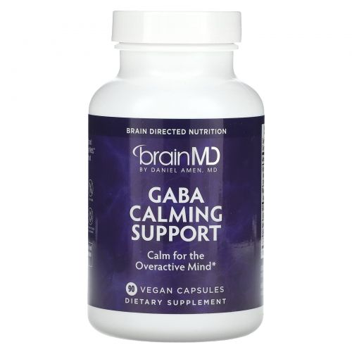 BrainMD, Gaba Calming, успокаивающий продукт, 90 веганских капсул