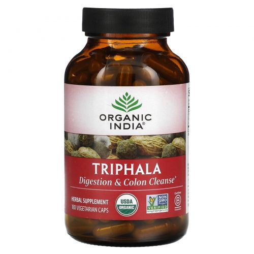 Organic India, Трифала, 180 вегетарианских капсул