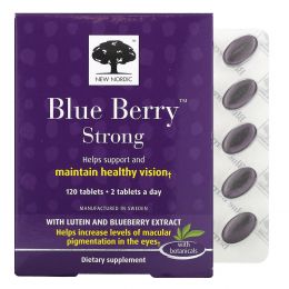New Nordic US Inc, Blue Berry Strong, 120 таблеток