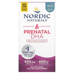 Nordic Naturals, Пренатальный препарат ДГК, 500 мг, 90 гелевых капсул