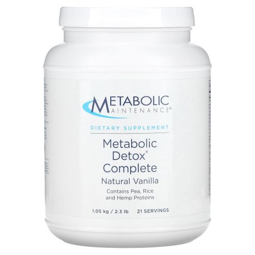 Metabolic Maintenance, Metabolic Detox, комплекс для детоксикации, натуральная ваниль, 1,05 кг (2,3 фунта)