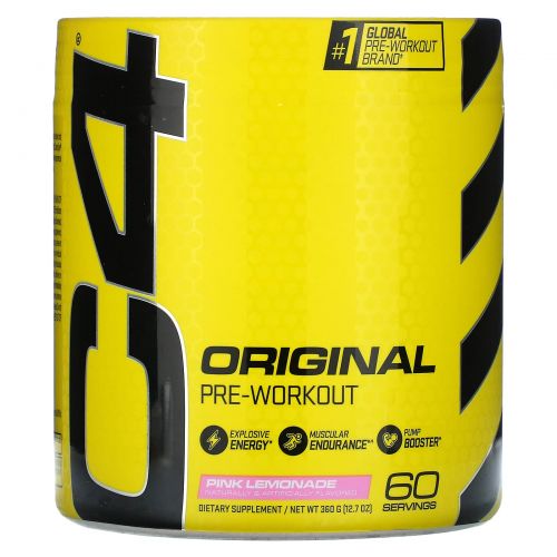 Cellucor, C4 Original Explosive, до тренировки, розовый лимонад, 13,8 унц. (390 г)