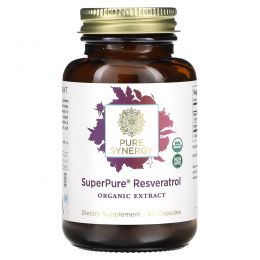 The Synergy Company, Pure Synergy, Organic Super Pure Resveratrol Organic Extract, 60 Organic Veggie Caps