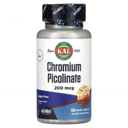 KAL, Chromium Picolinate ActivMelt, Cinnamon Bun, 120 Micro Tablets