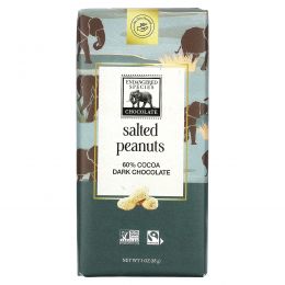 Endangered Species Chocolate, Плитка темного шоколада, соленый арахис, 60% какао, 85 г (3 унции)