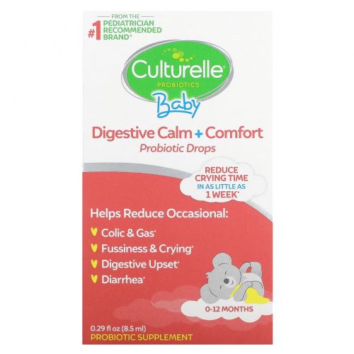 Culturelle, Probiotics, Baby, Calm + Comfort, Probiotic + Chamomile Drops, 0-12 Months, .29 fl oz (8.5 ml)