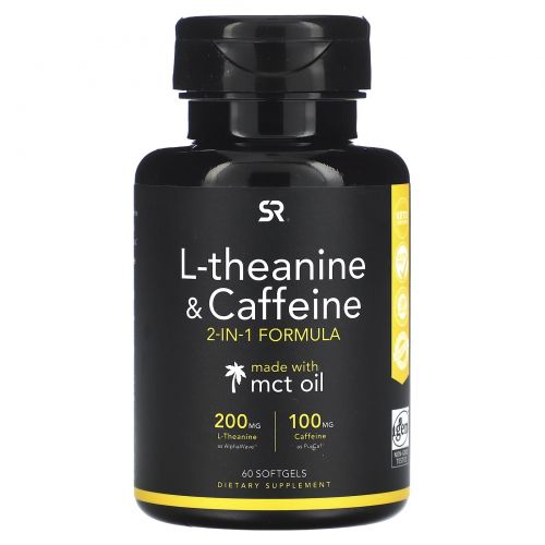 Sports Research, L-Theanine & Caffeine with MCT Oil, 60 Softgels