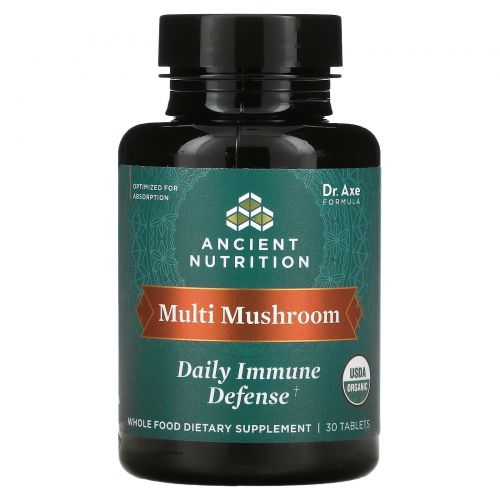 Dr. Axe / Ancient Nutrition, Multi Mushroom, Daily Immune Defense, 30 Tablets