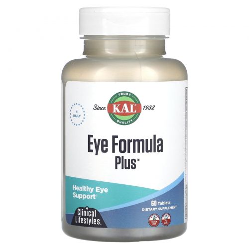 KAL, Eye Formula Plus, поддержка здоровья глаз, 60 таблеток