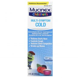 Mucinex, Children's, средство от простуды, для детей от 4 лет, с ягодным вкусом, 118 мл (4 жидк. унции)