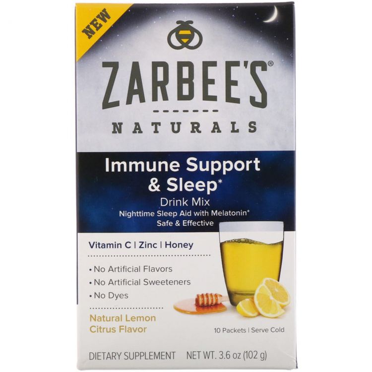 Zarbee's, Naturals, Immune Support & Sleep Drink Mix, Natural Lemon ...