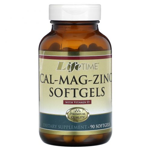 LifeTime Vitamins, Cal-Mag-Zinc With Vitamin D, 90 Softgels