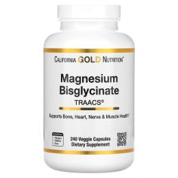 California Gold Nutrition, Magnesium Bisglycinate, 200 mg , 240 Veggie Capsules