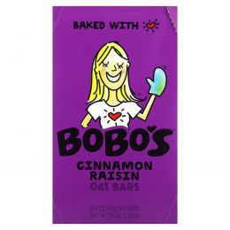 Bobo's Oat Bars, Овсяные батончики с корицей и изюмом, 12 батончиков, 85 г (3 унции)