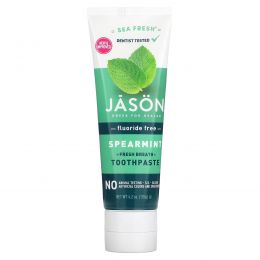 Jason Natural, Sea Fresh, зубная паста для свежести дыхания, без фтора, мята, 119 г (4,2 унции)