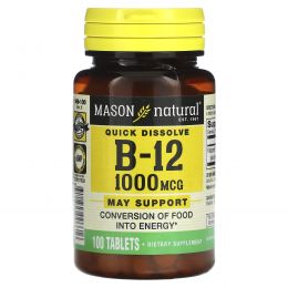Mason Naturals, Витамин B-12, 1000 мкг, 100 таблеток
