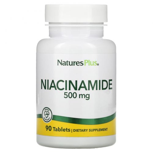 Nature's Plus, Ниацинамид, 500 мг, 90 таблеток