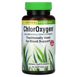 Herbs Etc., ChlorOxygen, Концентрат хлорофилла, 60 быстродействующих желатиновых капсул