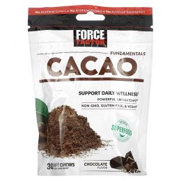 Force Factor, Fundamentals, какао, шоколад, 30 жевательных таблеток
