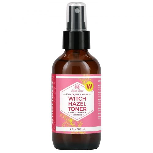 Leven Rose, 100% Organic & Natural, Witch Hazel Toner, 4 fl oz (118 ml)