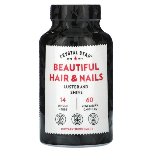 Crystal Star, Beautiful Hair & Nails (красивые волосы и ногти), 60 вегетарианских капсул